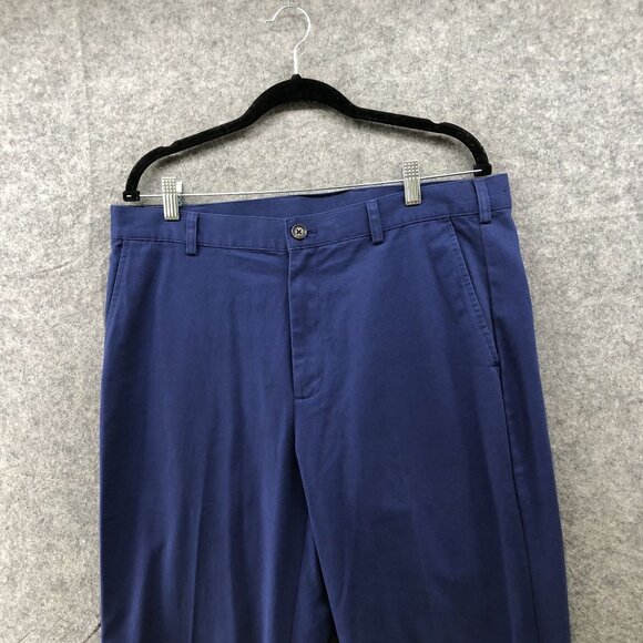 Brooks Brothers 346 Chino Pants Mens 36x32 Blue Straight Leg Flat Front - Picture 3 of 10